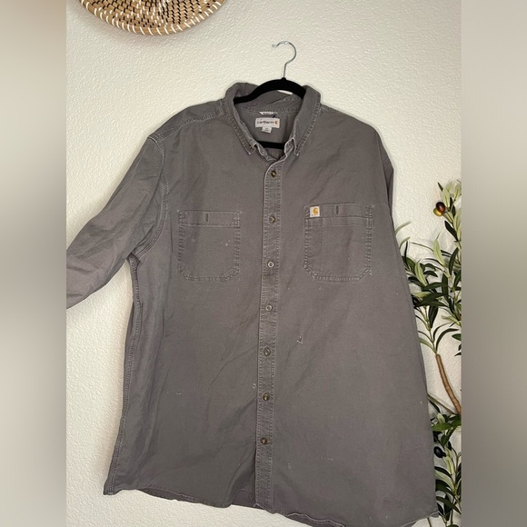 Carhartt Men’s 3XL Grey Button Down Long Sleeve - Picture 1 of 9